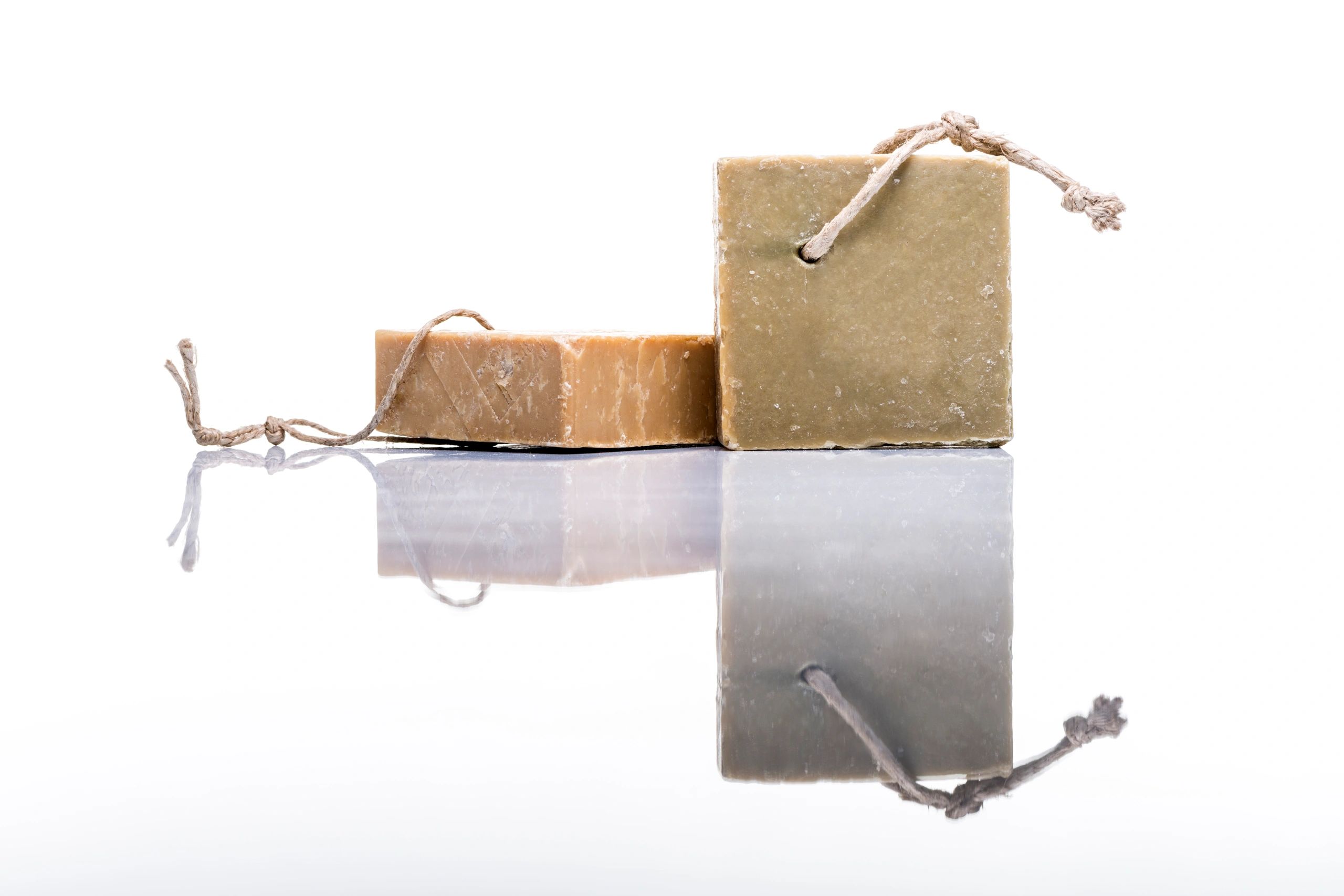 Organic soap bars in a clean studio arrangement